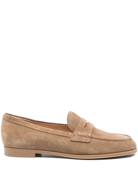 Gianvito Rossi Georgie penny suede loafers Neutrals G2534651CUOVLU