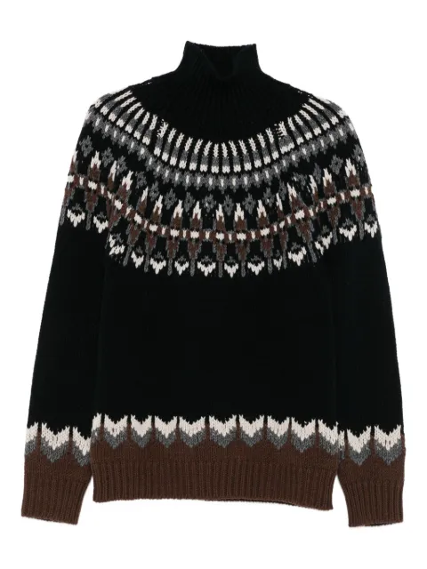 DONDUP fair-isle turtleneck sweater Black UT275M00983U002