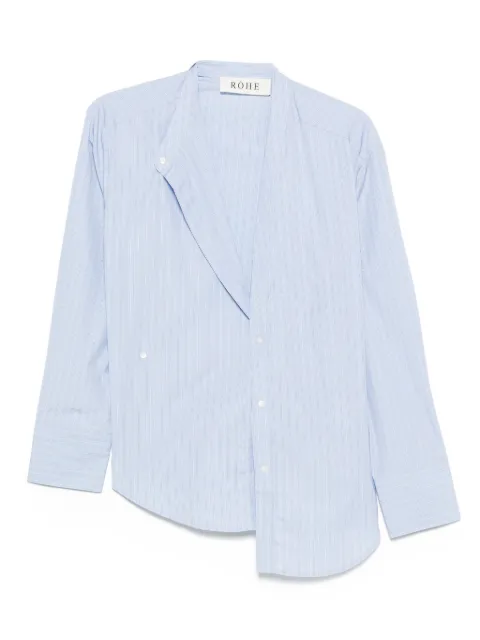 Róhe striped asymmetrical cotton shirt Blue 41619020467