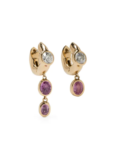 Uniform Object 18K yellow gold Tusk Sapphire earrings Gold E42