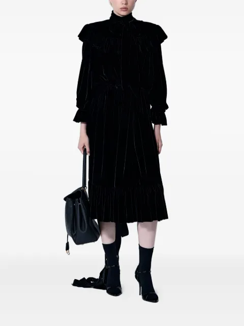 Balenciaga ruffled lace-up midi dress Black 831212TQQ081000