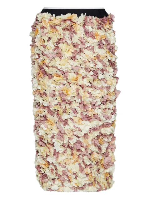 Marni flower-embellished midi skirt Neutrals GOMAP26S01RI072