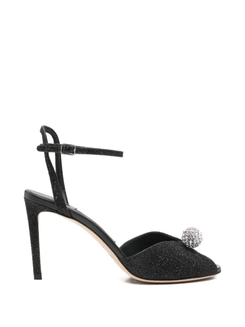 Jimmy Choo Sacora glitter heeled sandals Black J000180476