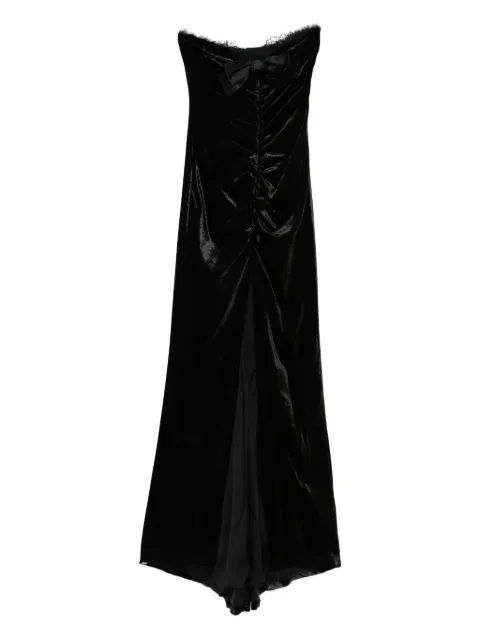 Alessandra Rich bow-detail velvet gown Black FABX4261