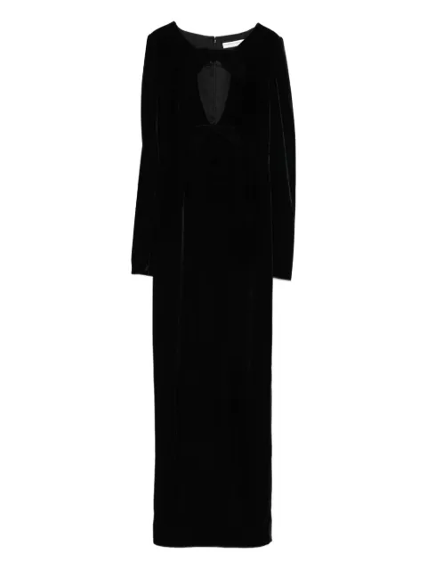 Alessandra Rich bow-detail velvet gown Black FABX4332