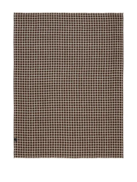 BLACKSAW grid-pattern blanket Brown BLK7501