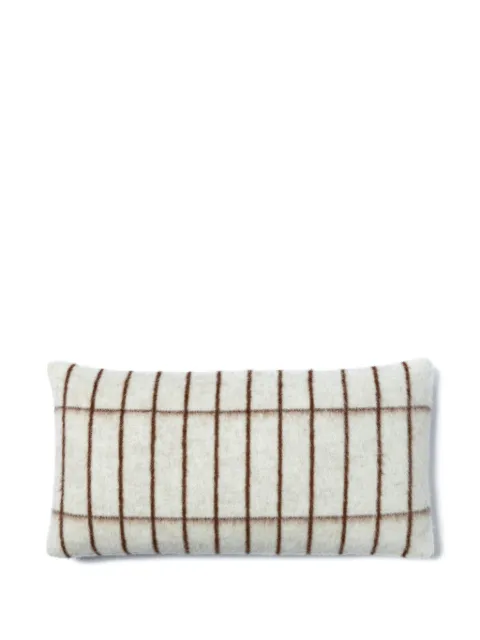 BLACKSAW grid-pattern wool cushion Neutrals BLK77PIL231101