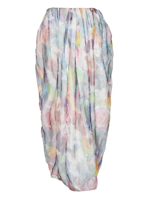Jil Sander egg-shaped floral-print skirt Pink EW356810WF440266