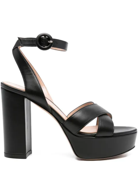 Gianvito Rossi 105mm Sabrina crossover platform sandals Black G3262170RICNAP