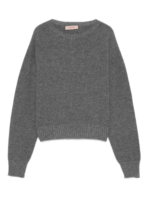 TWINSET metallic-effect trim sweater Grey 252TP3580