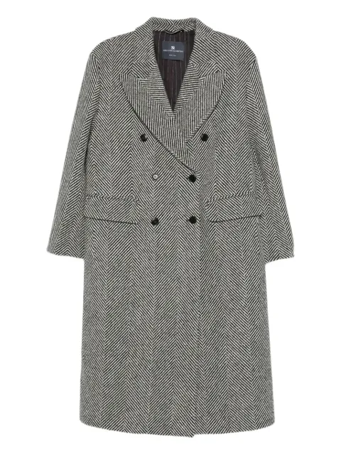 Ermanno Scervino herringbone-pattern double-breasted coat Black D476D342UAP
