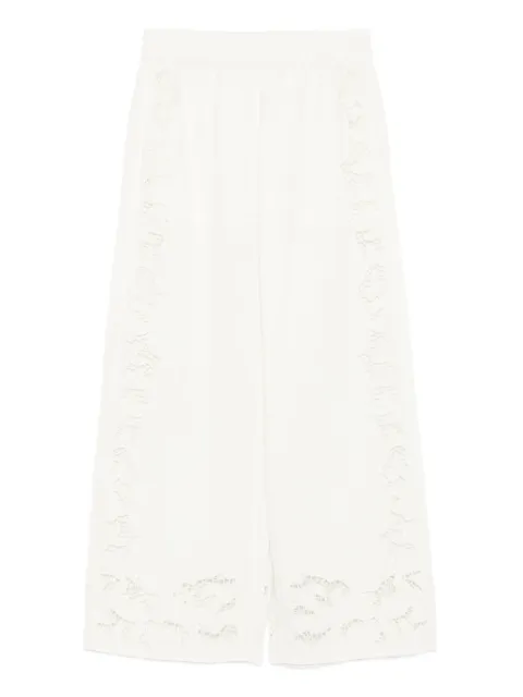 alice + olivia Tanya embroidered eyelet trousers White CC505D73122