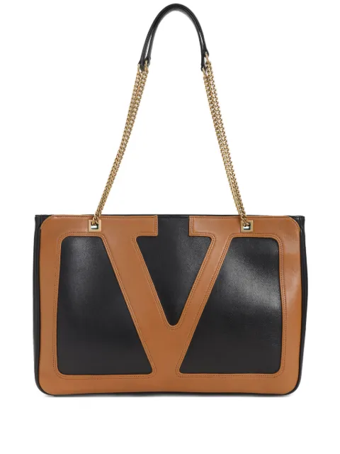Valentino Garavani V-detail chain tote bag Black YB0R13PTJ