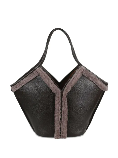 Hereu shearling-trimmed tote bag Brown CACSTWBA25097