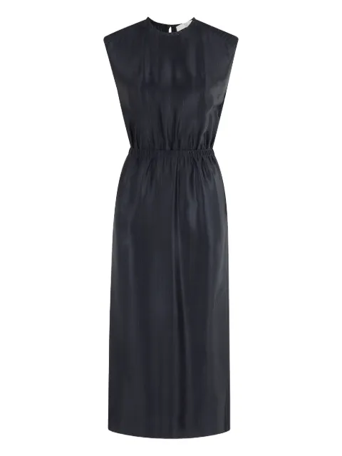 Tela pinstripe shoulder-padded dress Blue 010279010509097