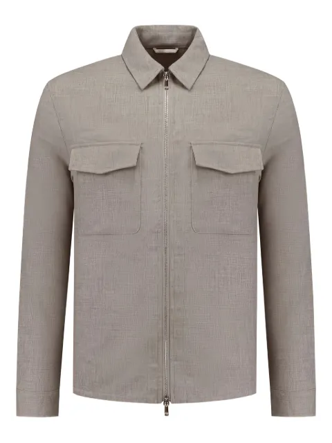 Marco Pescarolo zip-front flap-pocket shirt jacket Neutrals URUS522915
