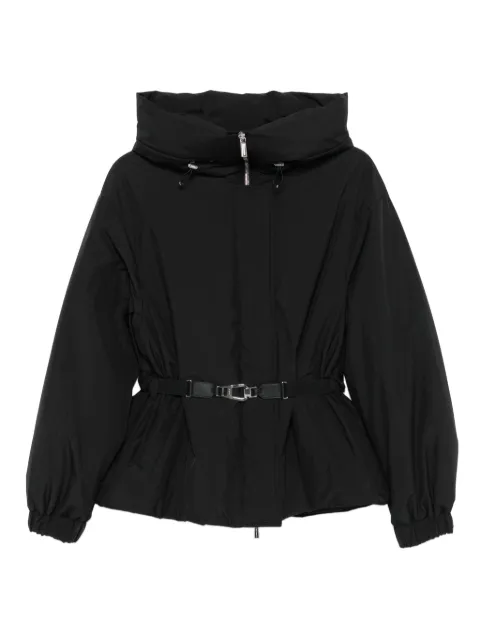 Moorer Glarea belted high-neck jacket Black GLAREASTP