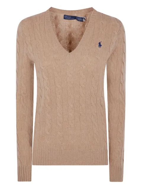 Polo Ralph Lauren cable-knit V-neck sweater Neutrals 211971866