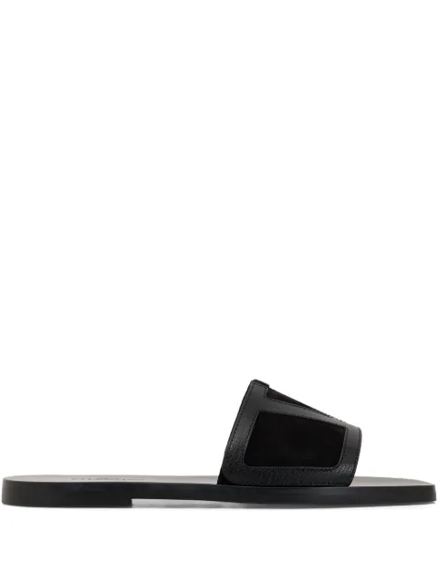 Valentino Garavani Viva Superstar leather flat sandals Black YS0J72FUH