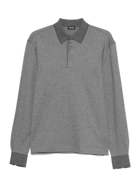 Zegna long-sleeve polo shirt Grey UG394A2G739