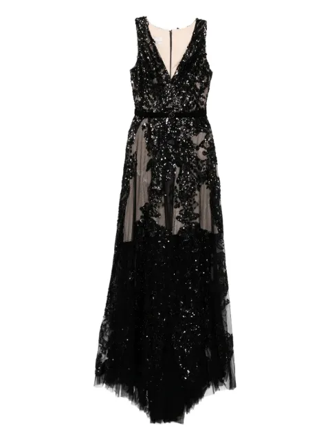 Saiid Kobeisy embroidered maxi dress Black RTWSS2541