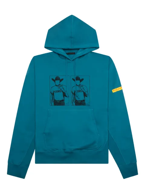 Helmut Lang cowboy-print hoodie Blue N06HM523