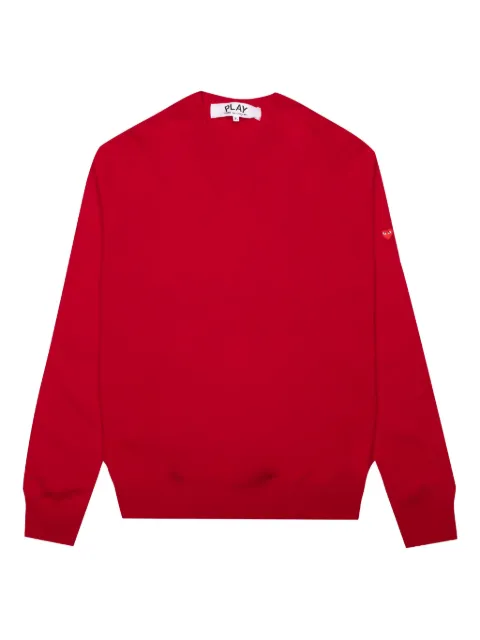Comme Des Garçons Play heart-embellished sweater Red AZN040051