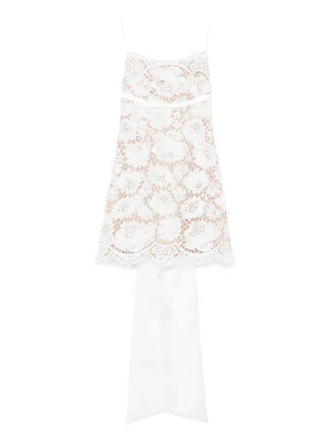 Self-Portrait lace scalloped-hem dress White AW25201SW