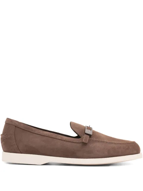 Le Silla crystal-buckle loafers Brown 6134E020MGPP