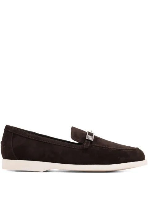 Le Silla Yacht crystal-buckle loafers Brown 6134E020MGPP