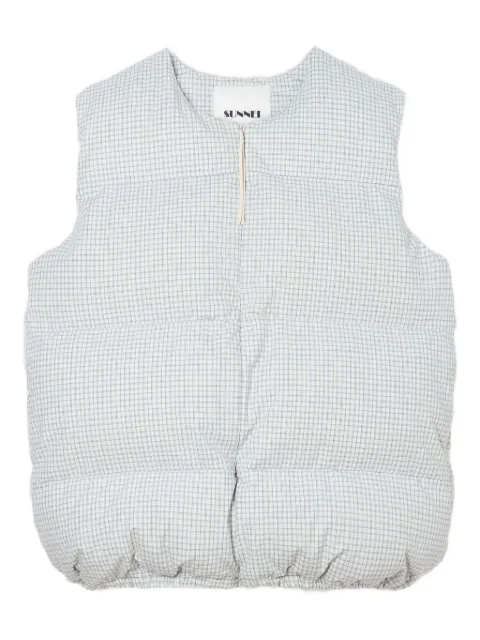 Sunnei checked puffy gilet White RTWXOUW037COT1088272OFFWHITEBLUECHECK