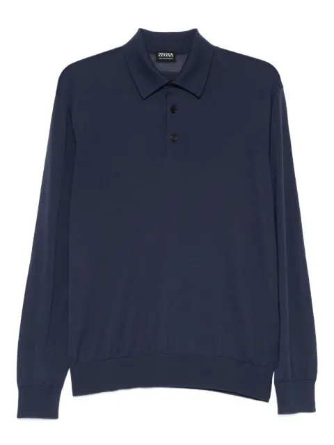 Zegna long-sleeved polo shirt Blue UGM00A2132