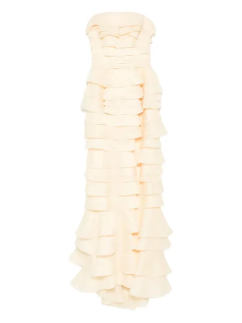 Saiid Kobeisy layered organza dress Yellow RTWSS2506