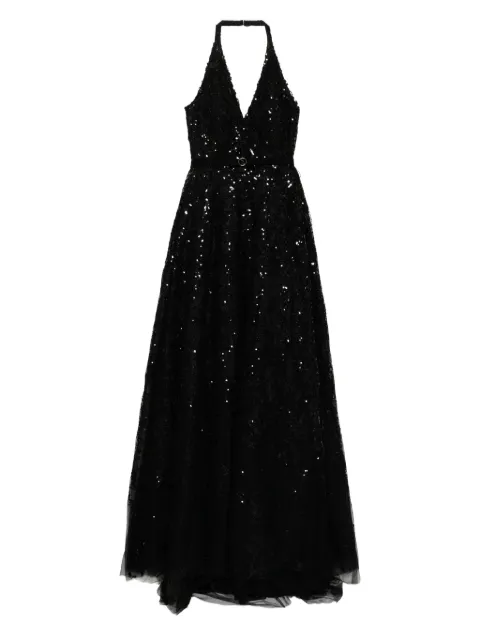 Saiid Kobeisy embroidered long dress Black RTWSS2546