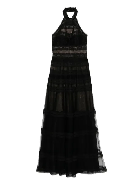 Saiid Kobeisy floral-lace long dress Black RTWSS2537