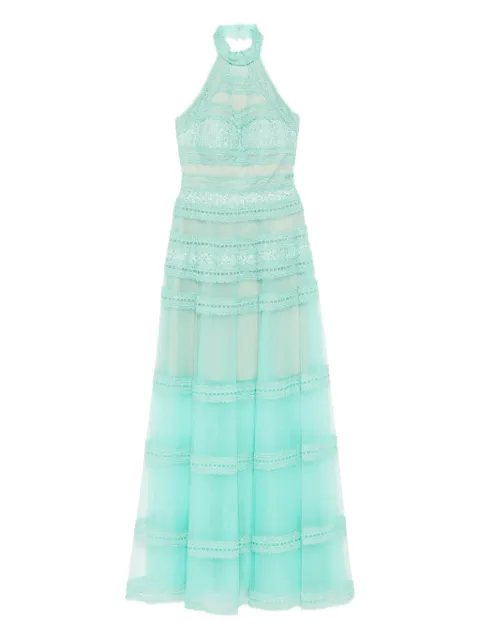 Saiid Kobeisy high-neck lace maxi dress Green RTWSS2537