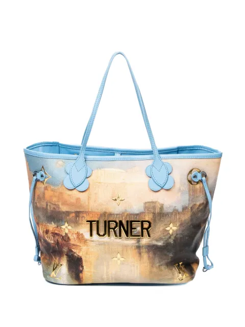 Louis Vuitton Pre-Owned Neverfull MM Jeff Koons Turner painting shoulder bag Neutrals AAX6730