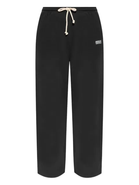 American Vintage Izubird drawstring logo-print trousers Grey IZU05AH25