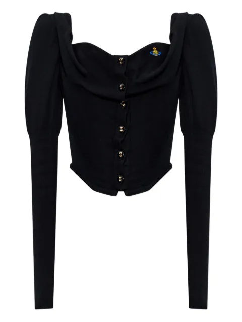 Vivienne Westwood Bea puff-sleeve corset top Black 1803002VY001V