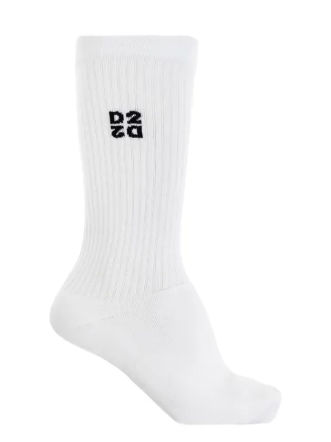 DSQUARED2 logo-embroidered ribbed socks White DFV143310ISA01