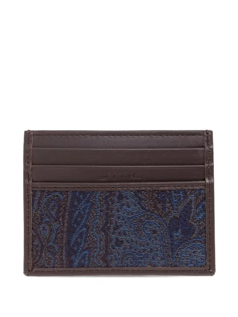 ETRO paisley-pattern leather cardholder Brown MP2E0001AA061