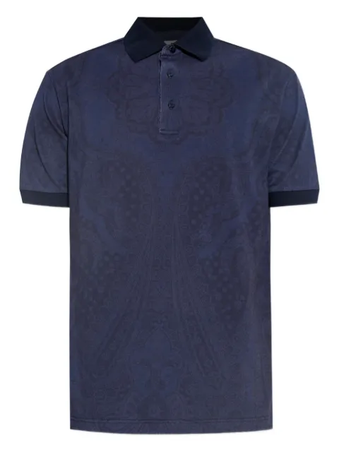 ETRO paisley-print cotton polo shirt Blue MRMD0004AKA01