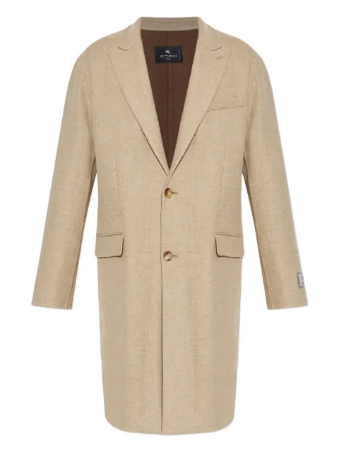 ETRO three-button wool coat Neutrals MRAA002299TUBN3