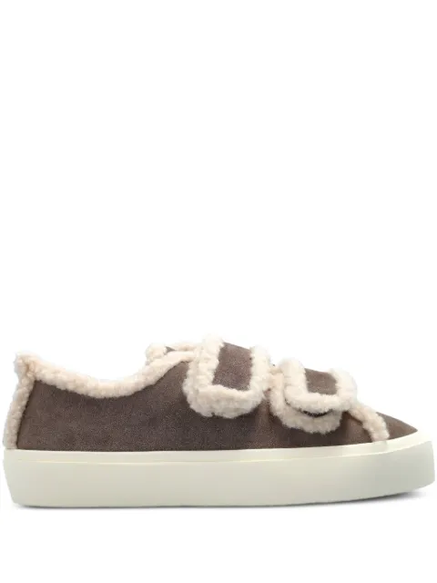 Inuikii shearling-trimmed touch-strap sneakers Grey 10010010231030