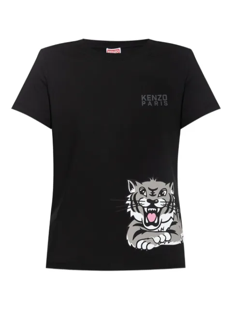 Kenzo tiger-print cotton T-shirt Black FF62TS2544SO