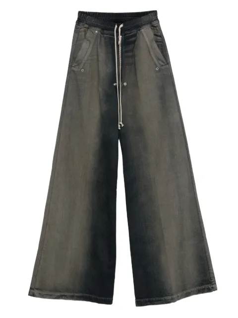 Rick Owens drawstring-fastening wide-leg trousers Grey RU02E1366DKDEG