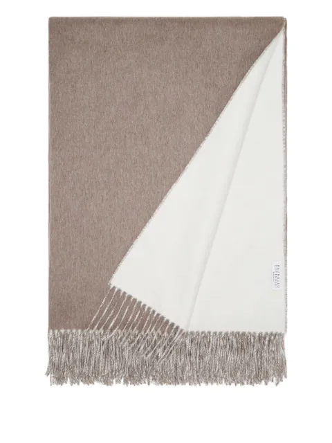 Brunello Cucinelli fringe-edge blankets (200cm x 150cm) Neutrals MPAG90133LCQN37