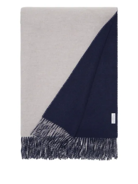 Brunello Cucinelli fringe cashmere throw Neutrals MPLA98162LCVK80