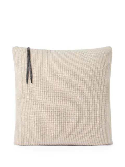 Brunello Cucinelli ribbed-knit cushion (40cm x 40cm) Neutrals ML127CSA01C9731