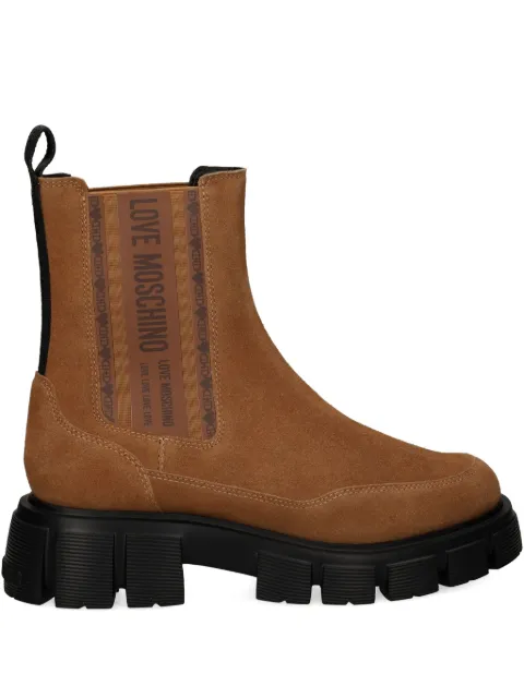 Love Moschino logo-print boots Brown JA24075G1NIG0